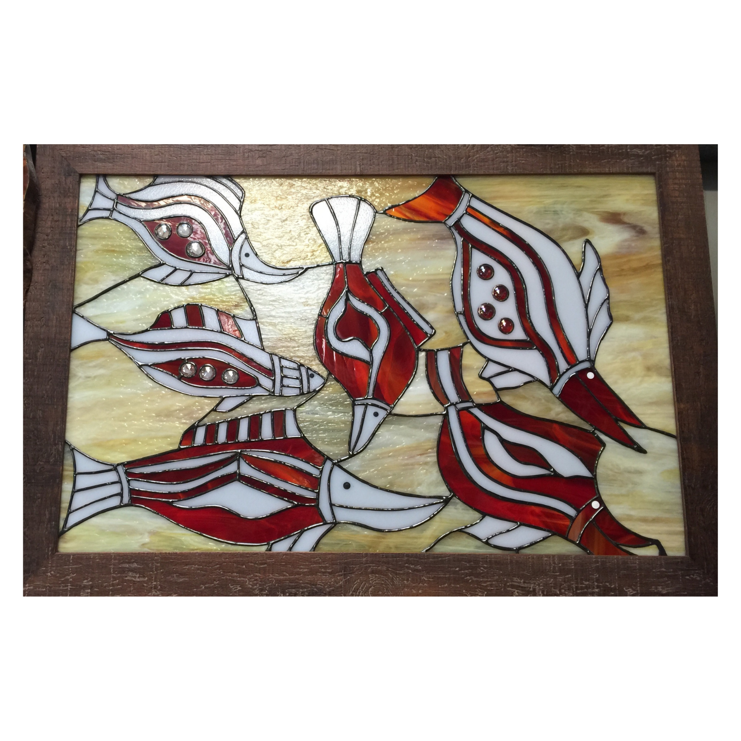 Red Fish depicts the turbulent waters, moon cycles and changing seasons coming together bringing a fresh optimism and renewal of life.